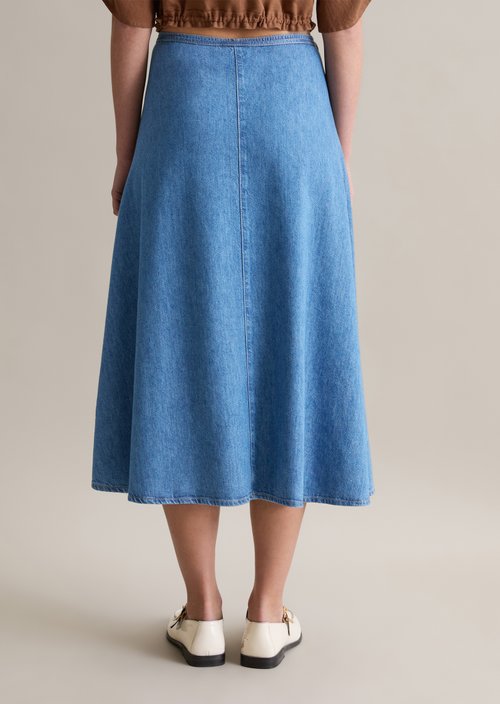 Denim wrap skirt wide — Aqua (alternate view)