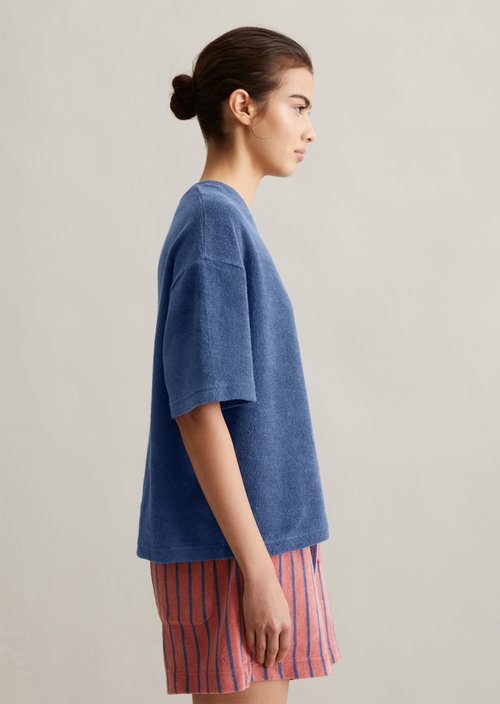 Relaxed terry T-shirt — Cerulean Blue