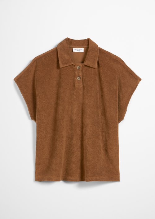 Terry polo shirt wide — Melted Chocolate