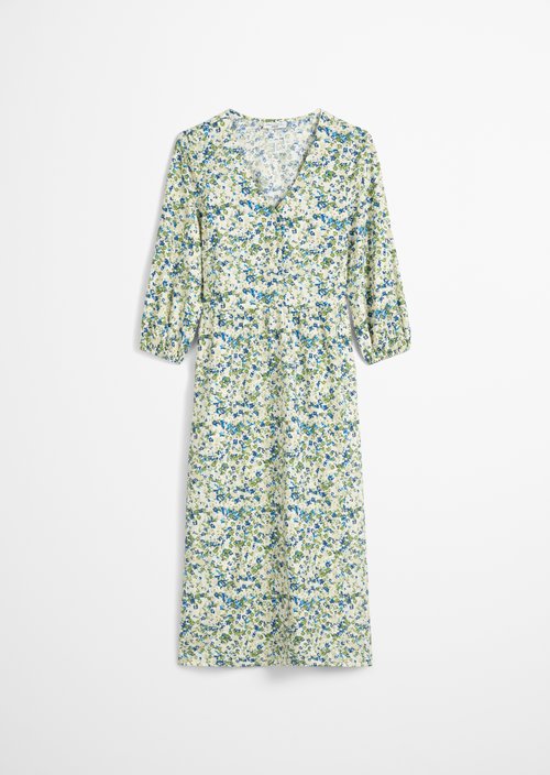 Relaxed crinkle print dress — Medium Blue