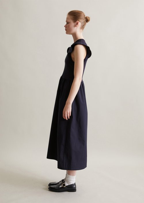 Flounce jersey dress flared — Blue Depths