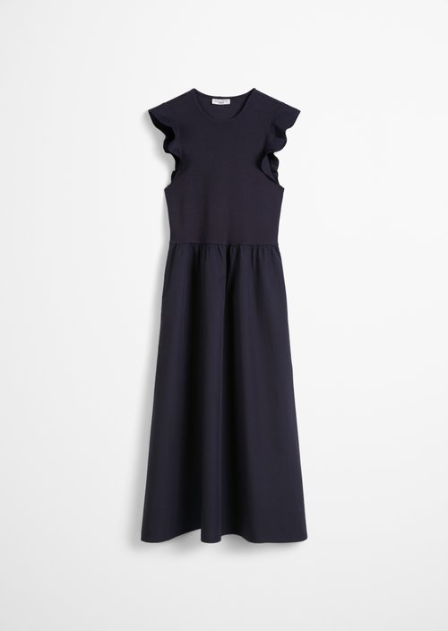Flounce jersey dress flared — Blue Depths