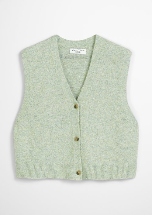 Sleeveless knitted vest regular — Elm Green