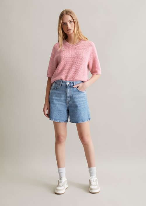 Regular short-sleeved sweater — Soft Pink
