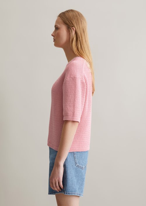 Regular short-sleeved sweater — Soft Pink