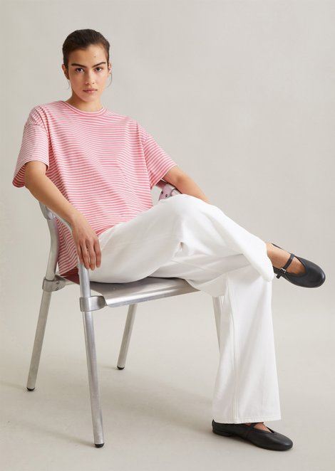 Marc O'Polo Relaxed gestreept T-shirt, Dames, roze, Xxs, 100% Katoen