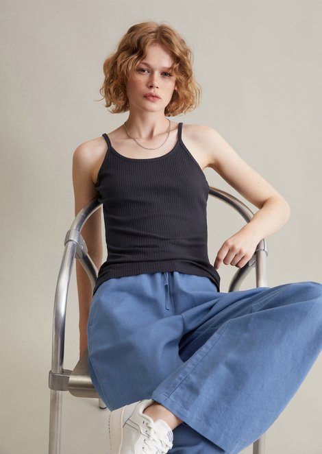 Marc O'Polo Spaghettiband top slim, Dames, blauw, Xxs, 96% Katoen, 4% Elasthaan
