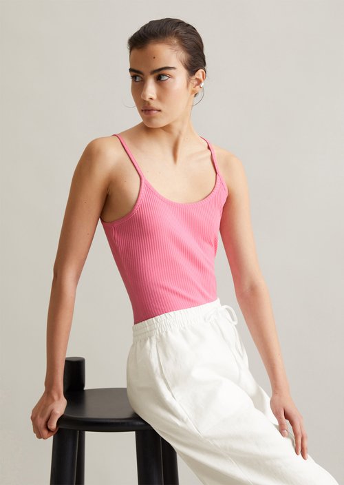Spaghetti strap top slim — Soft Pink