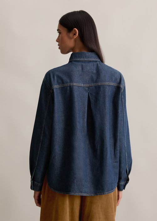 Regular denim blouse — Dark Blue