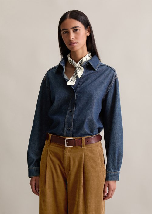Regular denim blouse — Dark Blue