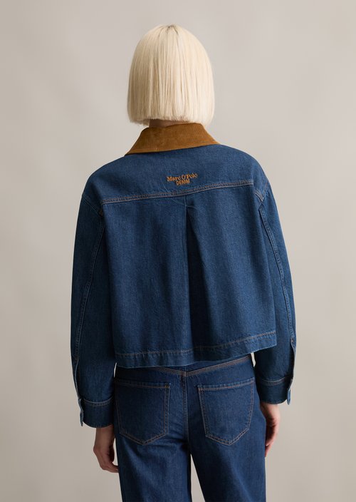 Barn-style loose denim jacket — Dark Blue (alternate view)