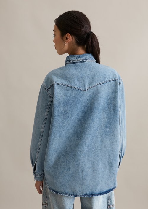 Oversize denim shirt — Light Blue (alternate view)