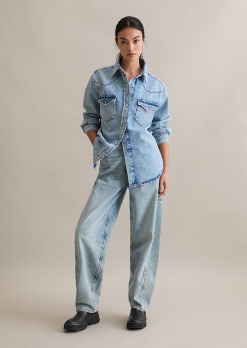 Oversize denim shirt — Light Blue