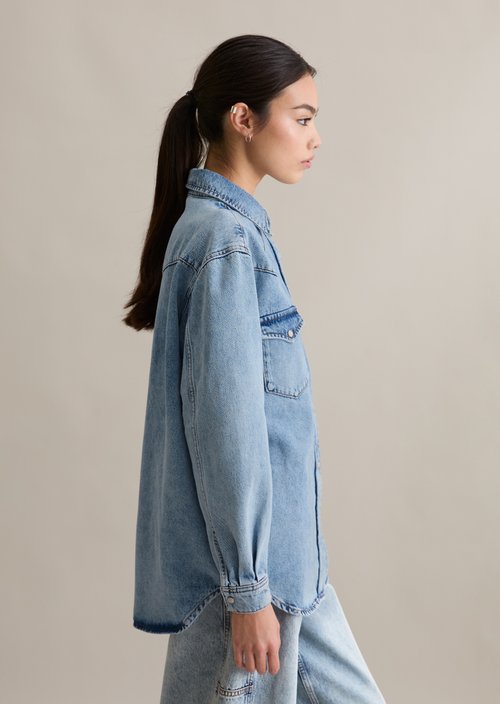 Oversize denim shirt — Light Blue