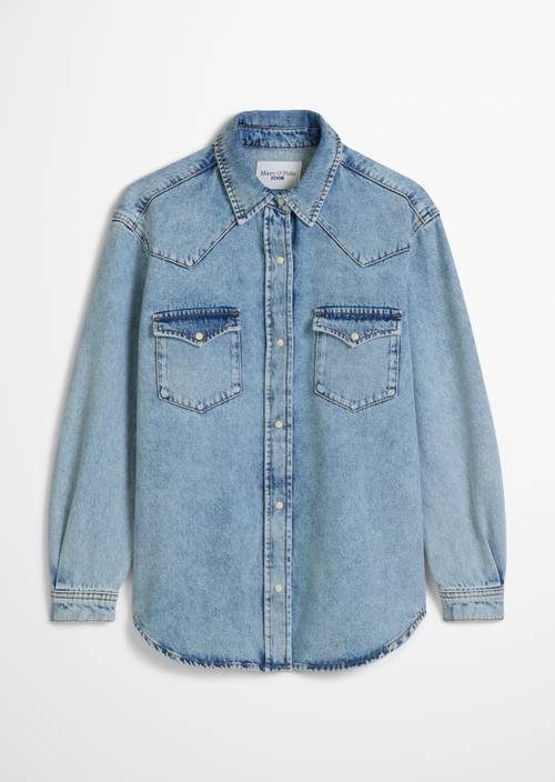 Oversize denim shirt made from denim with European nettle fibers