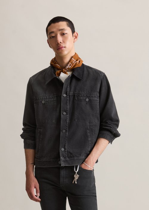 Regular denim jacket — Black