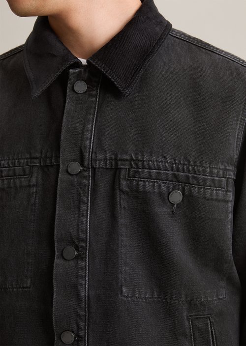 Regular denim jacket — Black