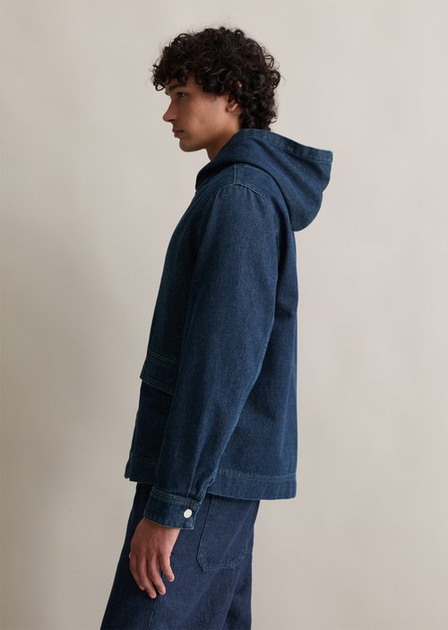 Regular hooded denim jacket — Dark Blue