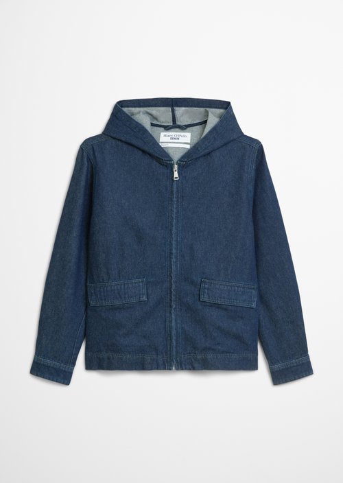 Regular hooded denim jacket — Dark Blue