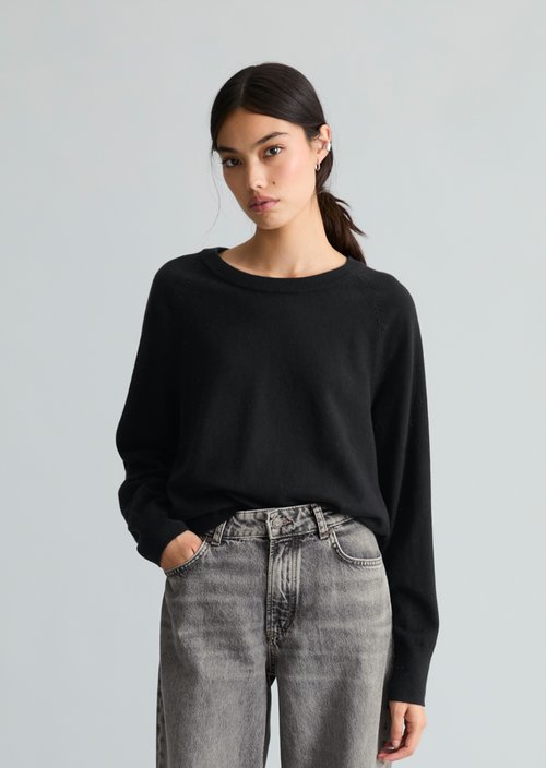 Knitted sweater regular — Black