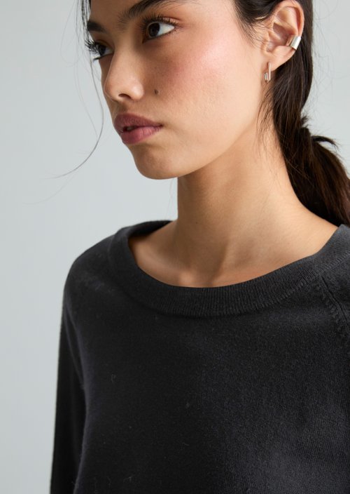 Knitted sweater regular — Black