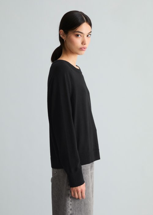 Knitted sweater regular — Black
