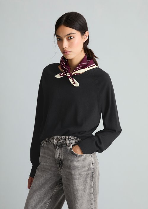Knitted sweater regular — Black