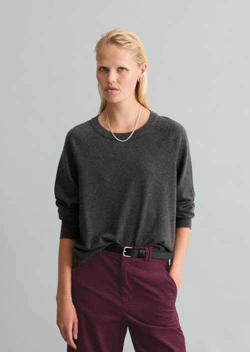 Knitted sweater regular — Anthra Melange