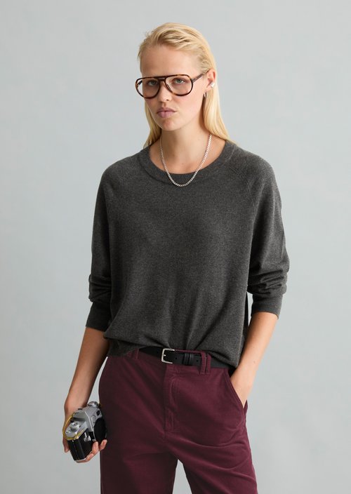 Knitted sweater regular — Anthra Melange