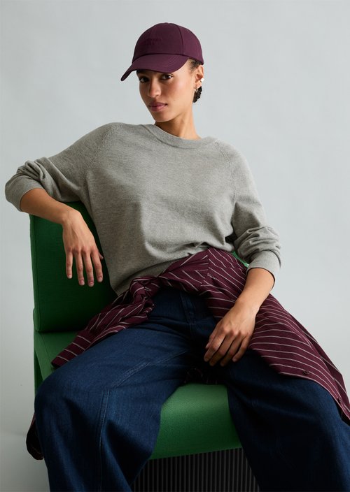 Knitted sweater regular — Stone Melange