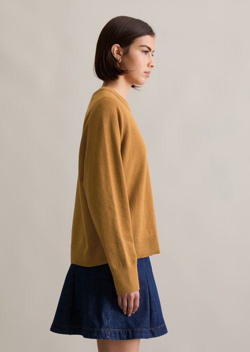 Knitted sweater regular — Medium Brown Melange