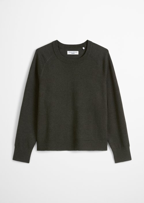 Knitted sweater regular — Dark Green Melange