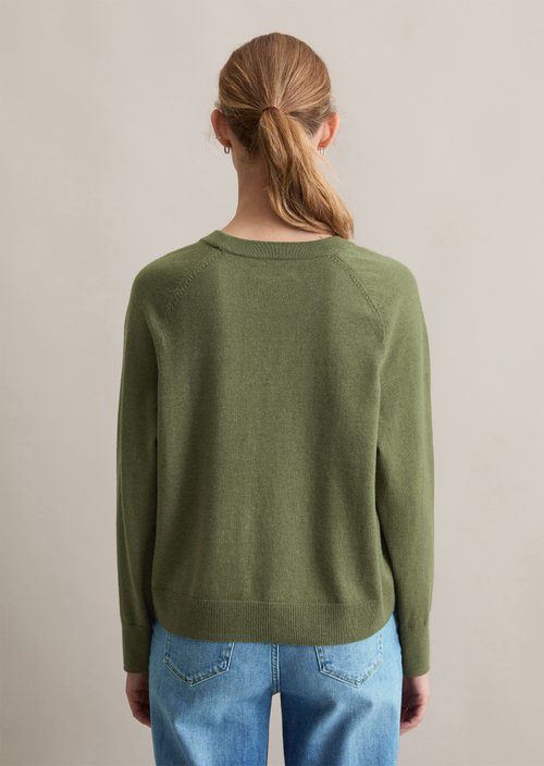 Knitted sweater regular — Medium Green Melange