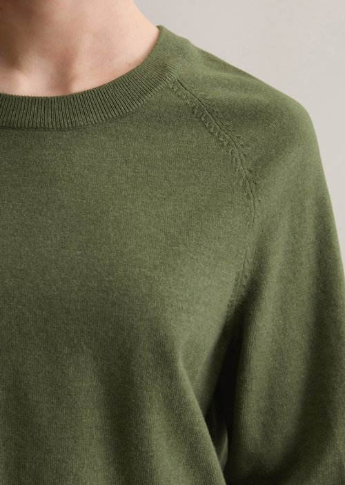 Knitted sweater regular — Medium Green Melange