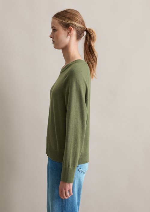 Knitted sweater regular — Medium Green Melange