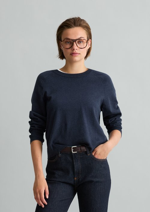 Knitted sweater regular — Medium Blue Melange