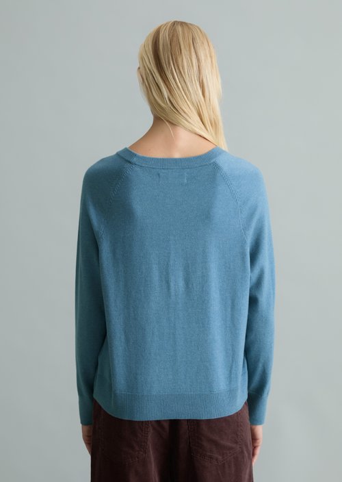 Knitted sweater regular — Medium Blue Melange