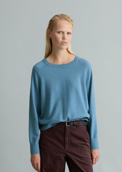 Knitted sweater regular — Medium Blue Melange