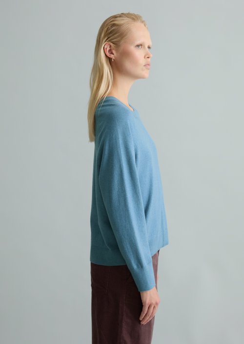 Knitted sweater regular — Medium Blue Melange