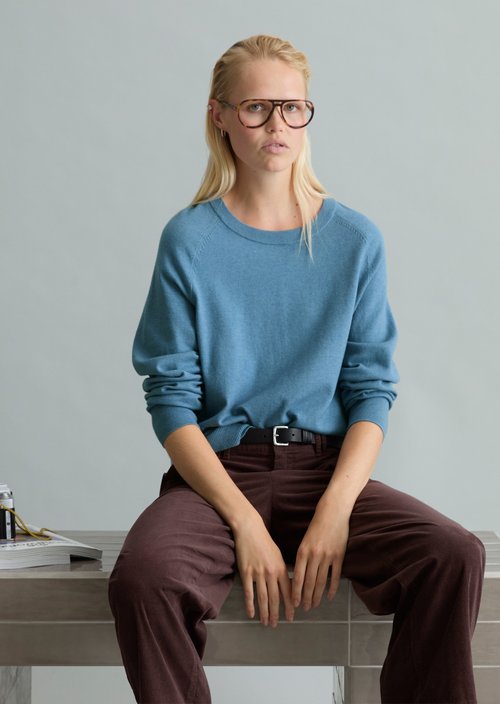 Knitted sweater regular — Medium Blue Melange