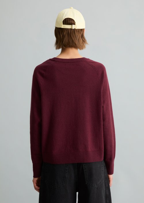 Knitted sweater regular — Dark Red Melange