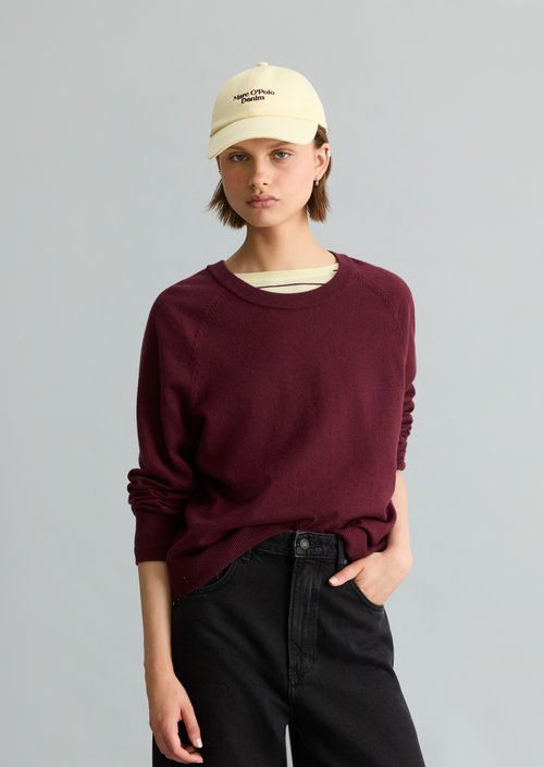 Knitted sweater regular — Dark Red Melange