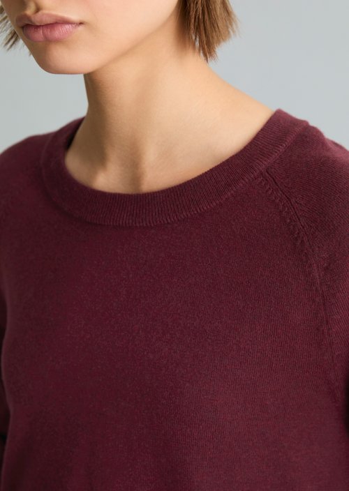 Knitted sweater regular — Dark Red Melange