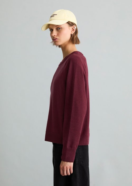 Knitted sweater regular — Dark Red Melange