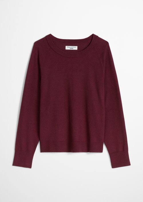 Knitted sweater regular — Dark Red Melange