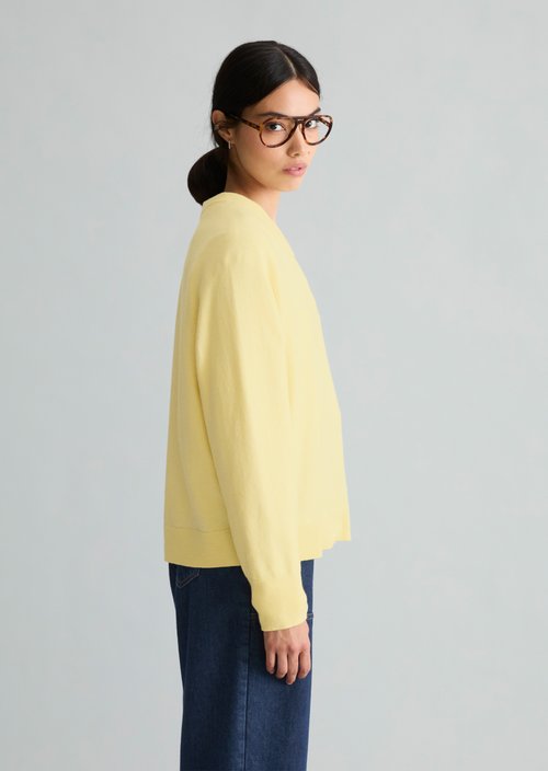 Knitted sweater regular — Medium Yellow Melange