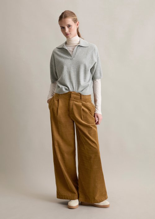 Knitted polo regular — Stone Melange
