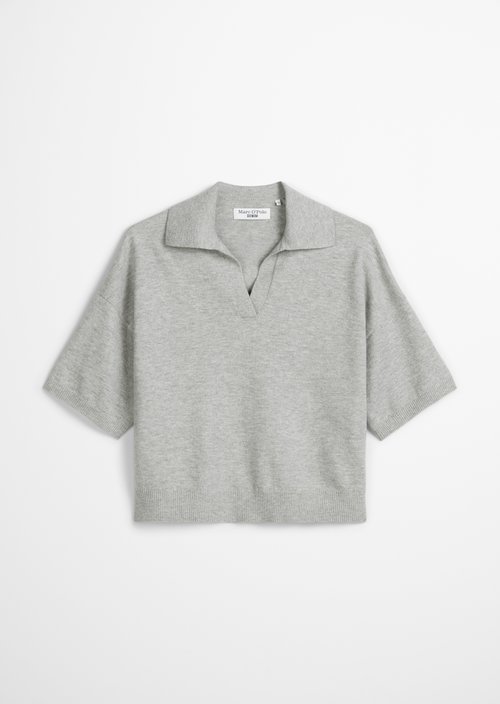 Knitted polo regular — Stone Melange