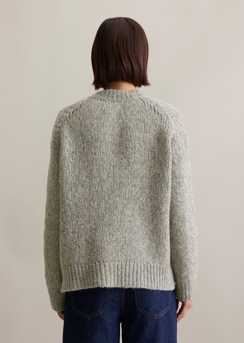 Relaxed cardigan — Stone Melange