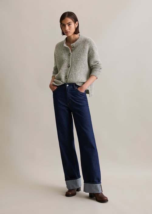 Relaxed cardigan — Stone Melange